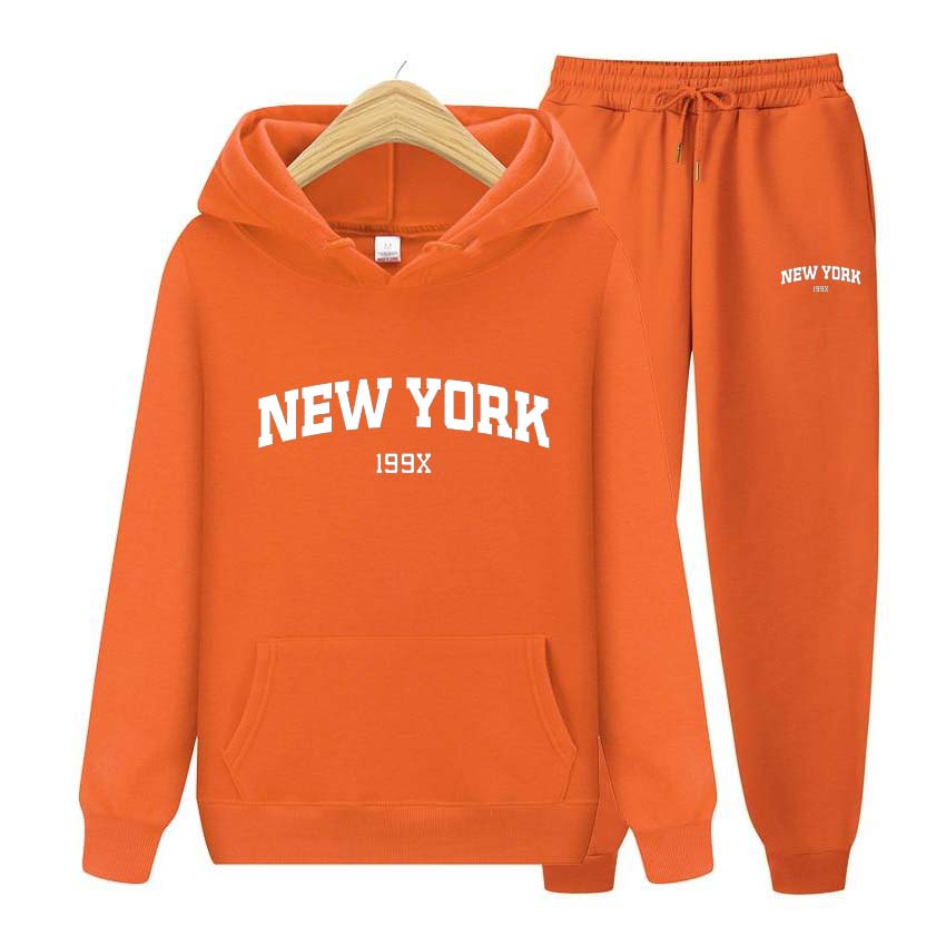 Tracksuit 2 Pieces Set Women Hoodie Set Long Sleeve Sweatshirts for 199X NEW YORK Hooded Pullover Sweatshirt Top
