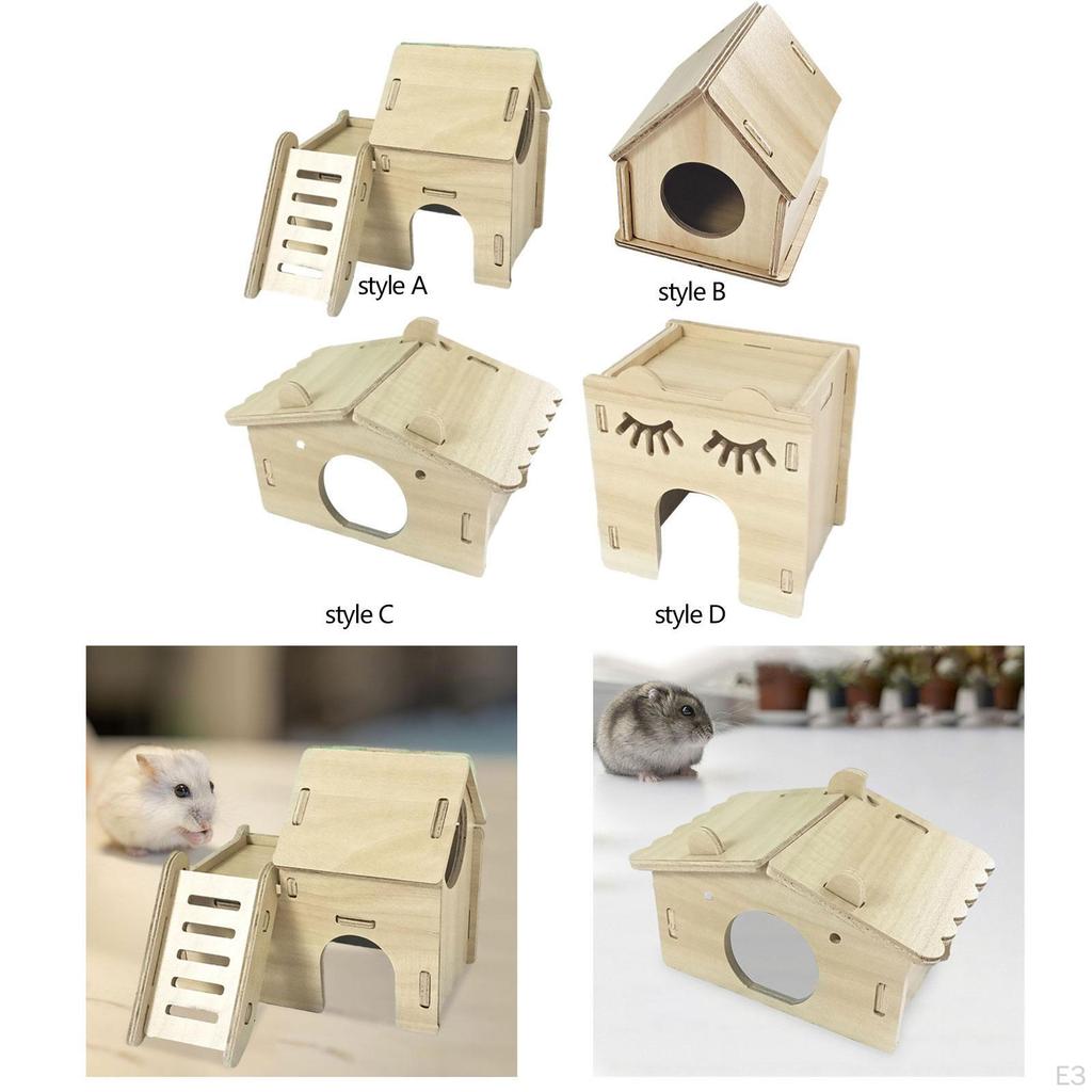 Wooden Hamster House - Perfect Hideaway for Small Pets