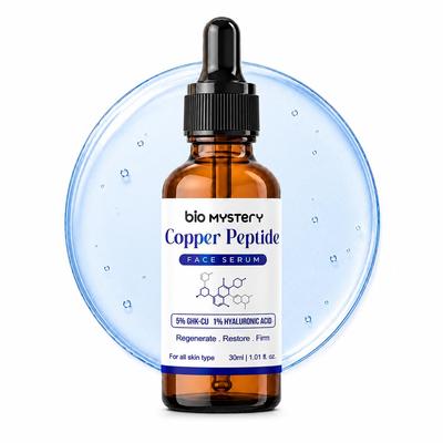 GHK-Cu Peptyd Miedziowy Serum do Twarzy | 5% Peptydów Miedziowych + 1% Kwasu Hialuronowego | Nawilżające, Ujędrniające i Wspierające Barierę Skórną | Koreańska Formuła | 30ml