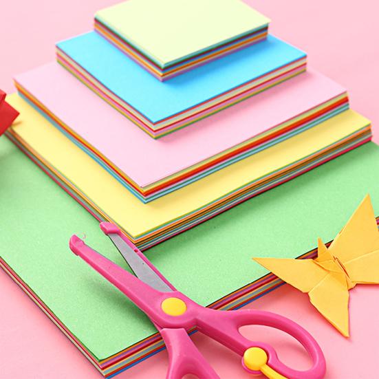 100 Sheets 15/20/25cm Square Origami Paper 10 Colors Double Sided DIY Scrapbook School Arts Crafts Kids Beginner Easy Fold Colorful Origami Sheets