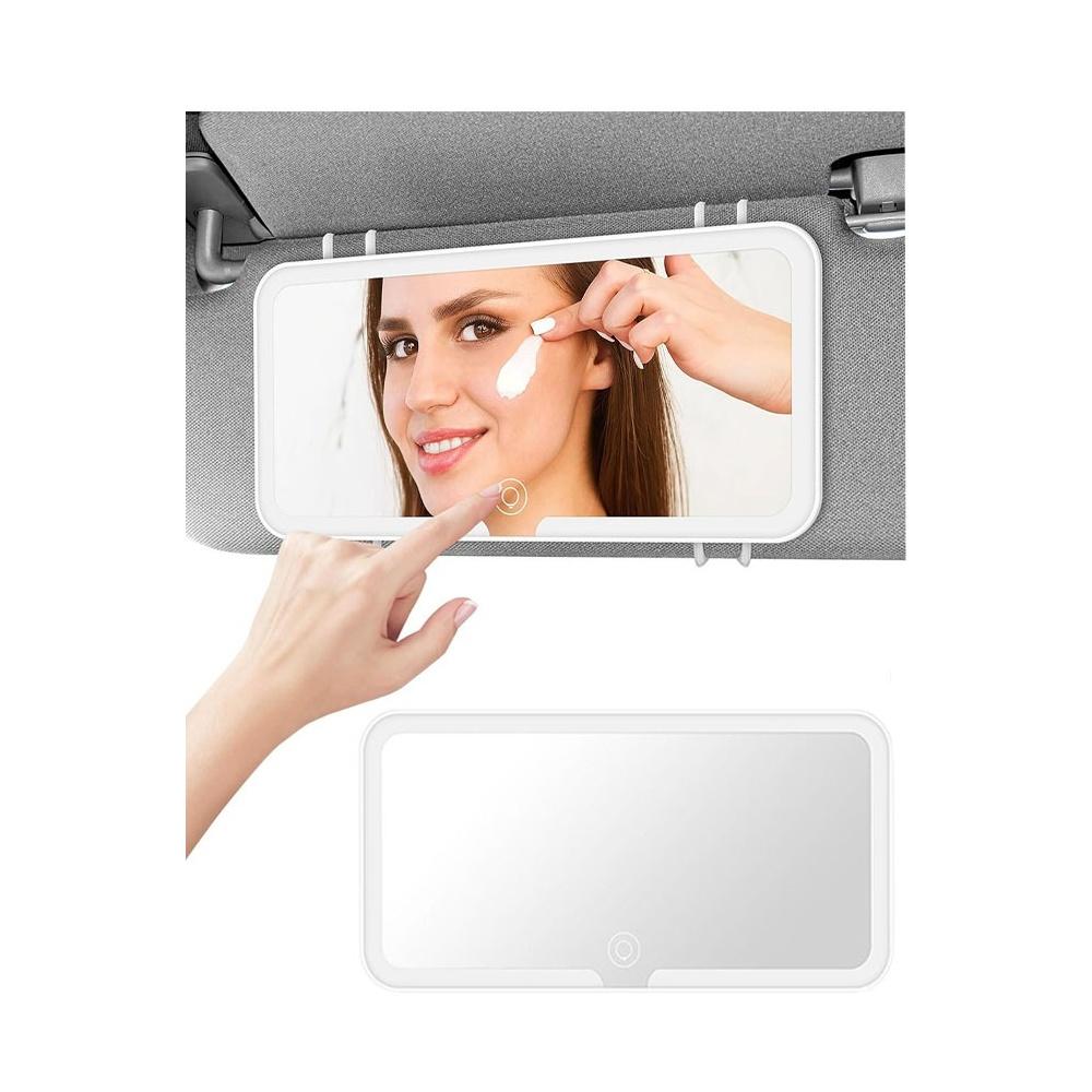 

LED Car Vanityrror Car Sun Visor Makeuprror Dimmable Cosmeticrror with 3 Lights Modes & Touch Control Rechargeable LED Car Light Uprror Suitable for
