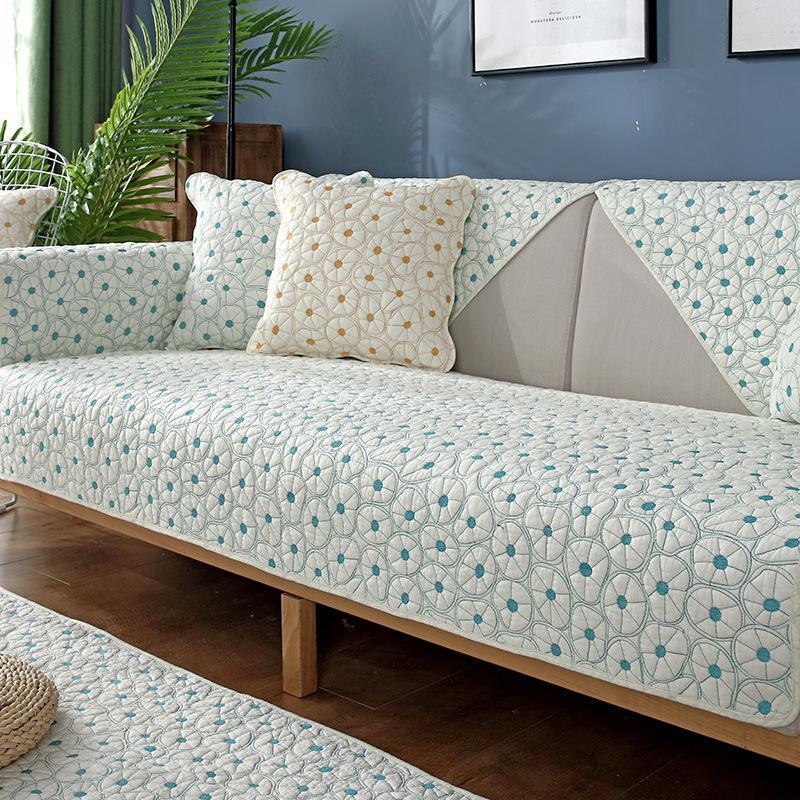 Fabric Quilted Sofa Cushion Four Seasons Leather Sofa Cushion Simple Modern Fabric Sofa Cover