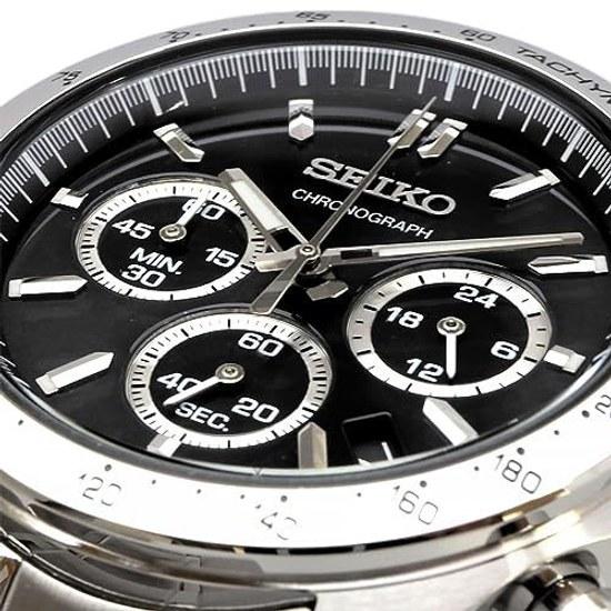 SEIKO 1 5 Second Chronograph Quartz Wristwatch Mens SBTR013 Black