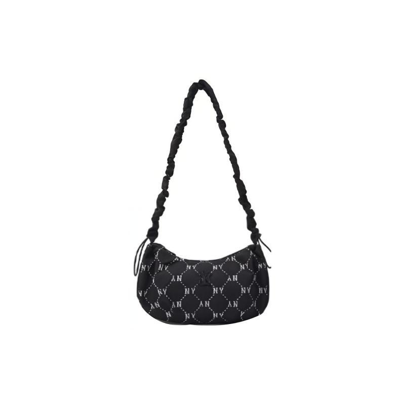 MLB New York Yankees Polyester Shoulder Bag, Handbag, Shoulder Bag, Crossbody Bag Regular Unisex Black Casual 3ABQS034N-50BKS