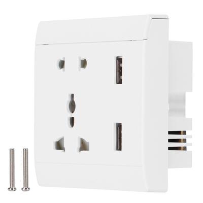 13A Multifunctional Wall Power Outlet Socket with 2 USB Port Home Improvement 110/