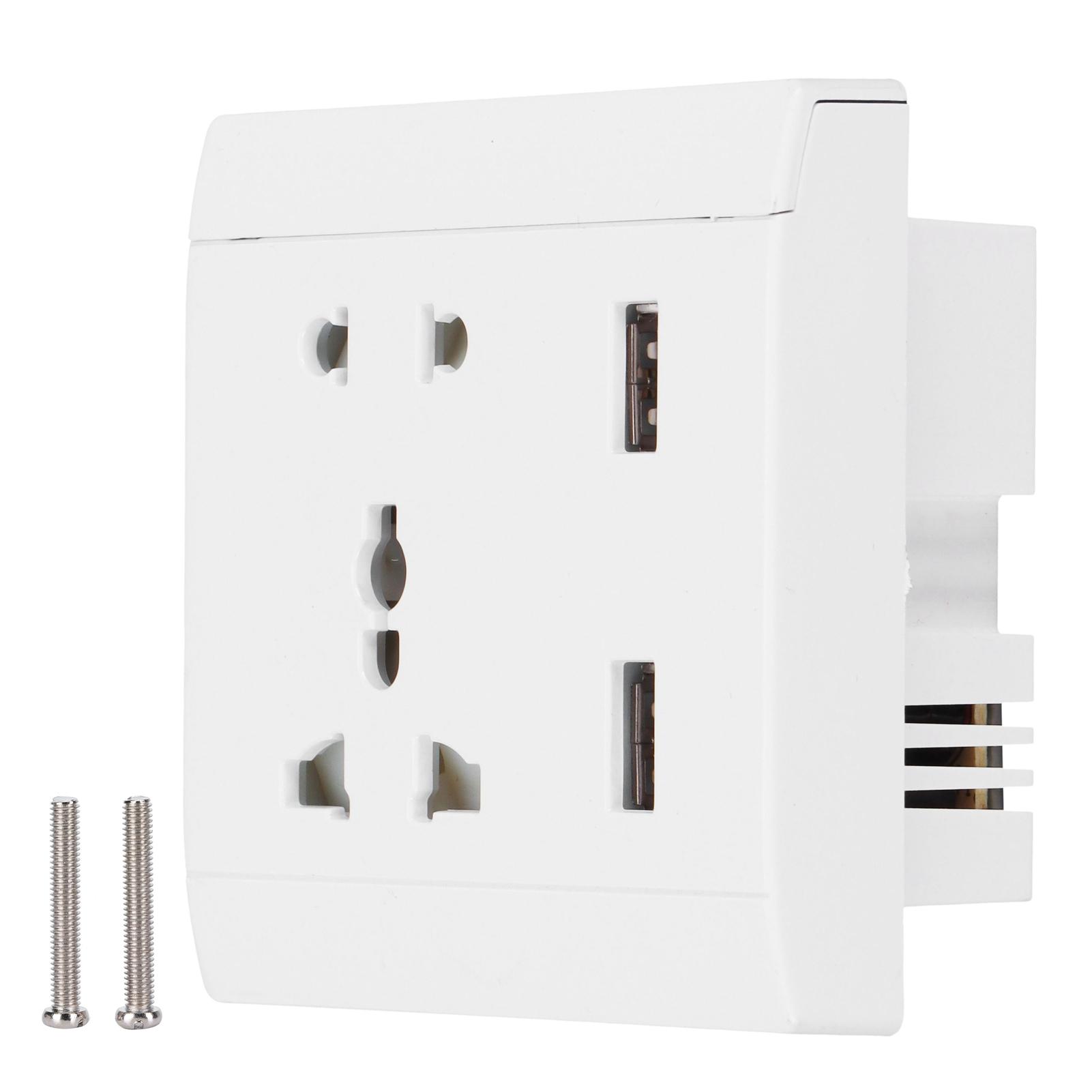

13A Multifunctional Wall Power Outlet Socket with 2 USB Port Home Improvement 110/