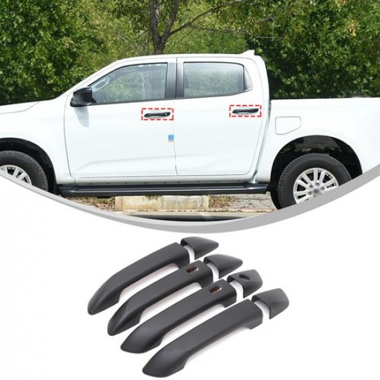 Matte Black ABS Exterior Door Handle Trim For Mazda BT-50 +