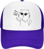 Lustige Katze Hey Mittelfinger Trucker Cap Verstellbare Netz-Baseballkappe Lässig Outdoor