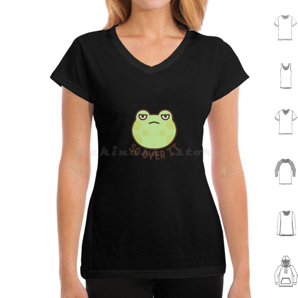 So Over It Frog T Shirt 6xl Cotton Cool Tee Frog Over It Meme Funny Frogs Cute Angry Animals Animal Green Goblincore
