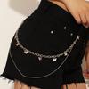 European and American fashion trendy cool metal trouser chain accessories, simple hip-hop style stacked wearing personalized butterfly