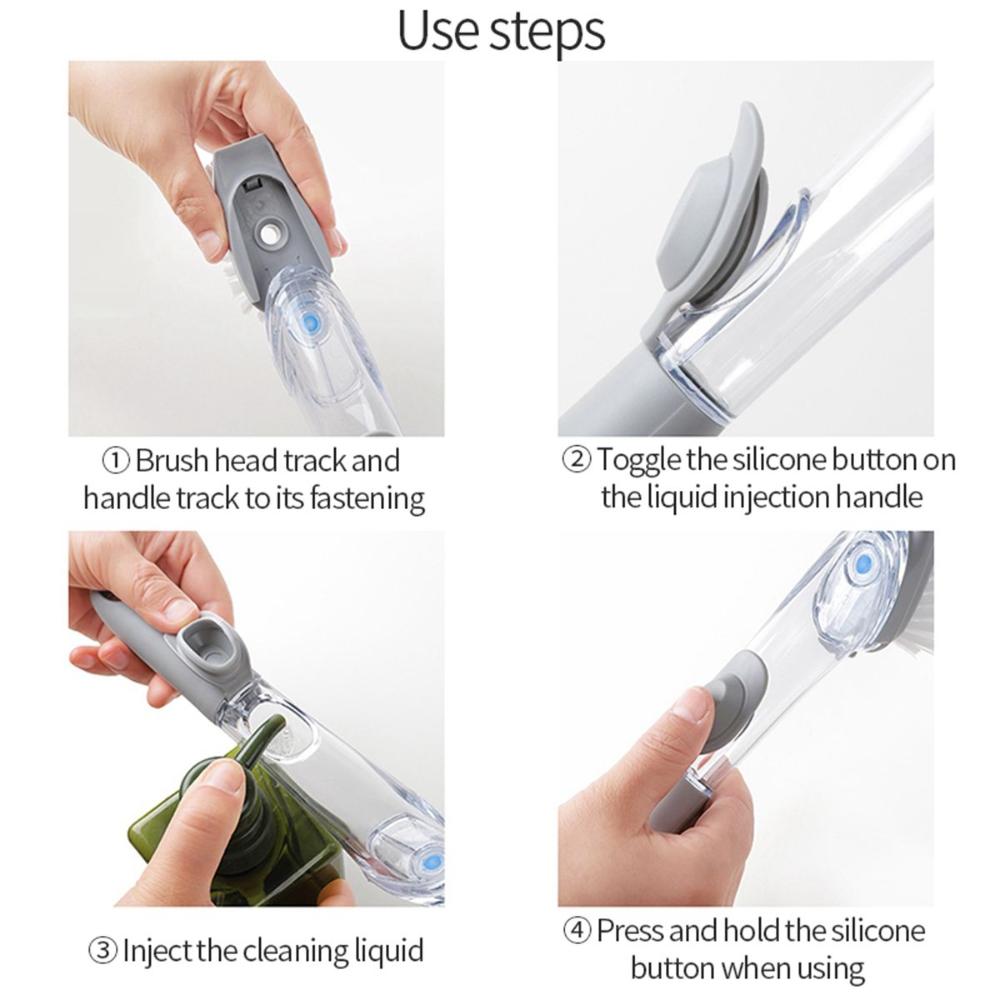 Kitchen Refillable Dishwashing Multifunctional Dish Scrubber Brush Scrub Cleaner Sponge