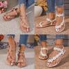 Beach Sandals For Women With Flower Print And Elastic Strap Perfect For Summer Vacation
