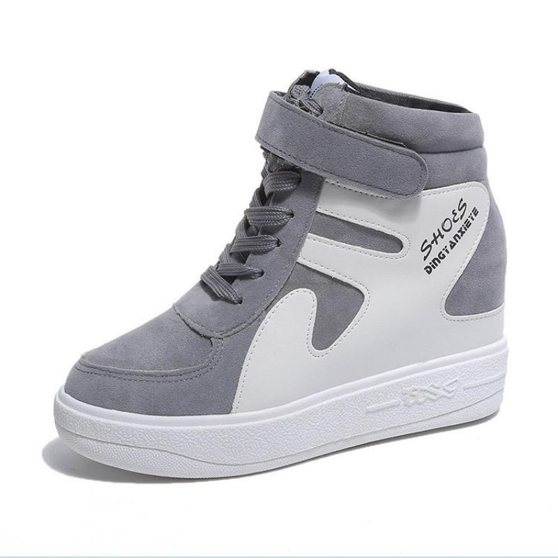 Autumn New Muffin Thick-soled Casual Single Shoes Women's Inner Height-increasing Lace-up Color Matching Round Head Women's Shoes