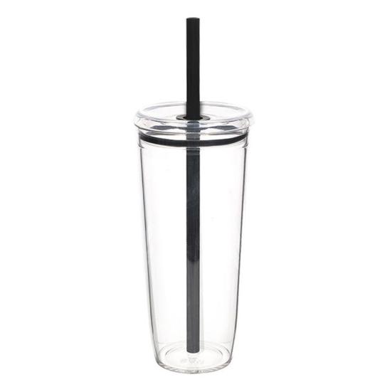 Portable Straw Cup 20oz Colorful Tritan Tumbler for Iced Coffee Juice Tea Milk Dishwasher Safe Drinkware Gift for Teens