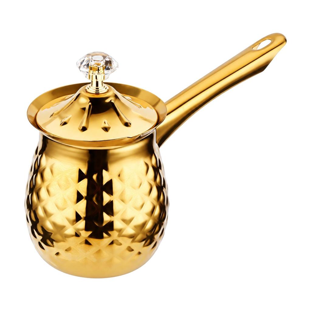 Stainless Mini Cooking Pot Lidded Hammered with Lid Colored 200ML