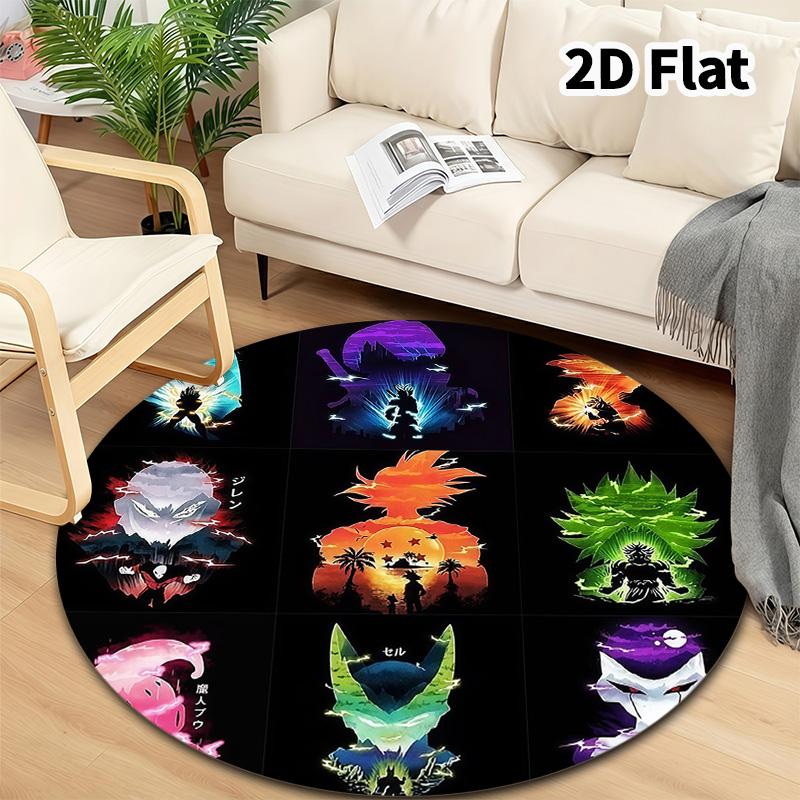 Kulatý koberec Dragon Ball Koberec do obývacího pokoje Ložnice Pohovka Herní místnost Dekorace Protiskluzová podložka