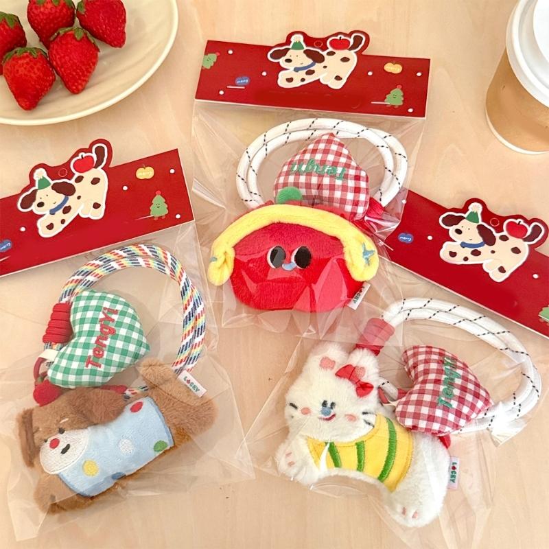 Plush Rabbit Dog Keychain Cartoon Puppy Pendant Bag Charm Lightweight Portable Accessory For Women Girls