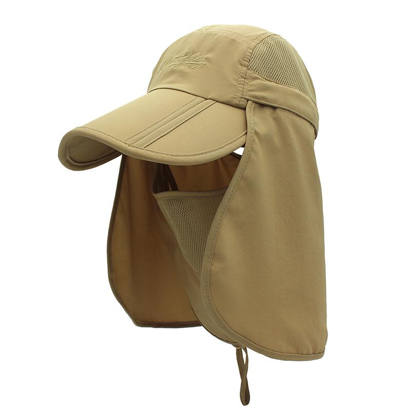 Connectyle Boys Girls Kids Sun Protection Hat Lightweight Breathable Adjustable Mesh Flap Cap Quick Dry Detachable Mask Caps