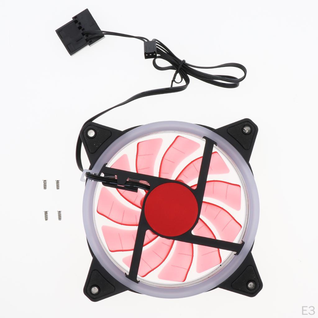 four pin 12V DC 120mm LED Computer cooler Fan with Cushions for Cases Cooling