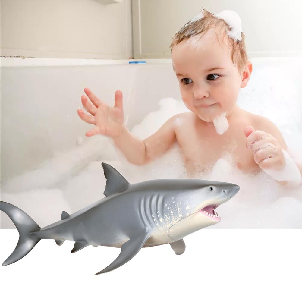 Kids Shark Model Toy Simulation Marine Life Animal Floating Plastic Hollow Realistic Shark Model Toy