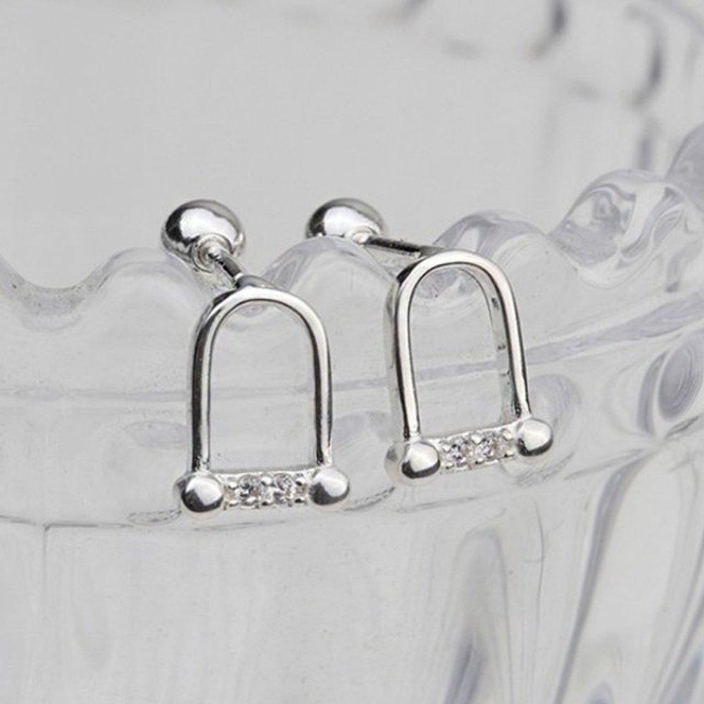 

[Aslit] Silver Piercing Earrings Silver 925 Clip Cubic Fashion Daily