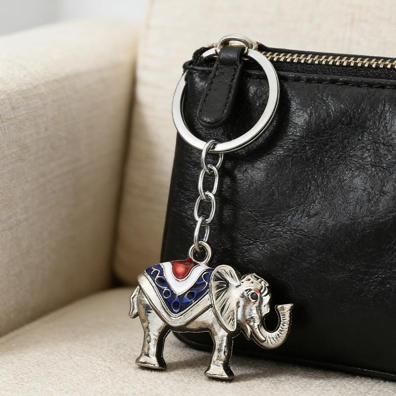 Vintage Elephant Keychain Creative Cute Animal Bag Car Key Ring For Men Women Gift