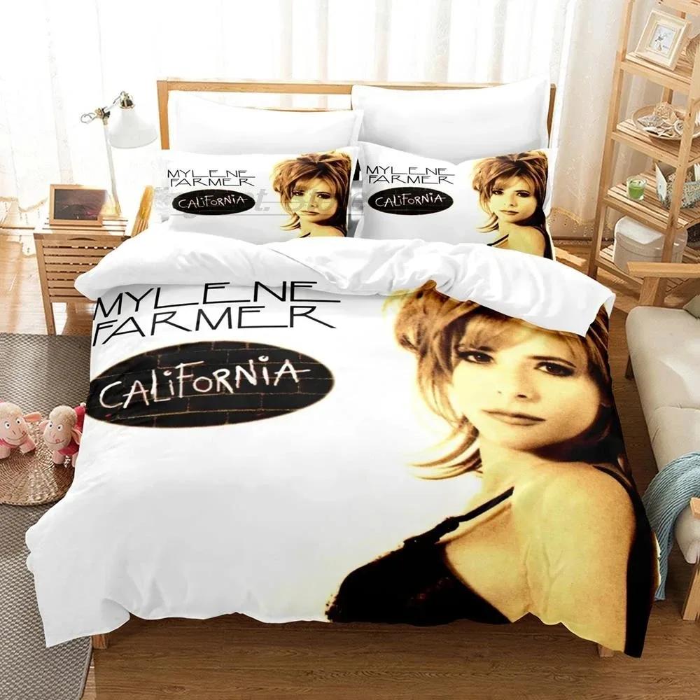 Mylene Farmer Bettwäscheset Einzelbett Twin Full Queen King Size Bettset Aldult Schlafzimmer Bettdeckenbezug Sets 3D Bettwäsche Set