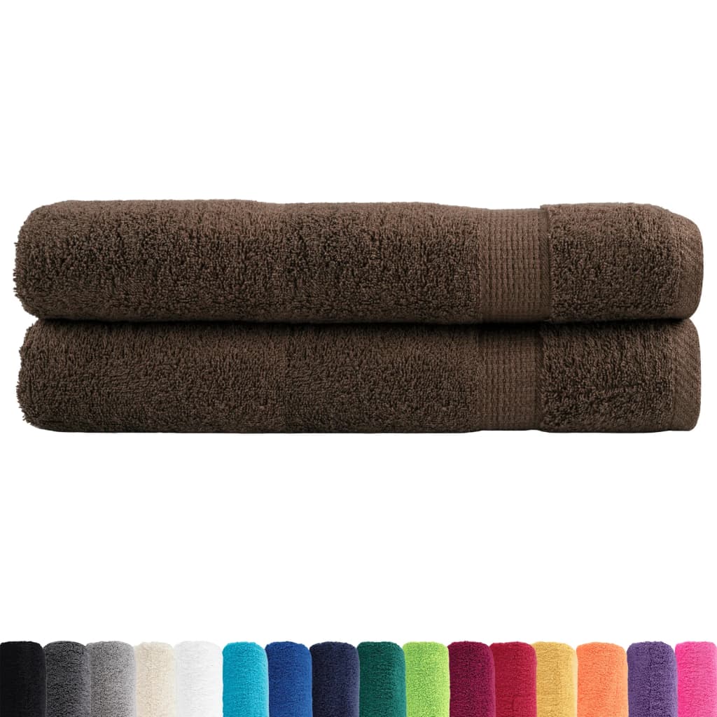 Premium Sauna Towels SOLUND 2 Pcs Brown 80x200 cm 600 g m²