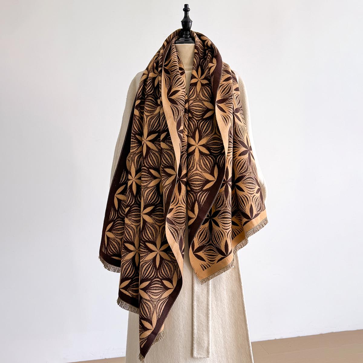 

Women Luxury Design Winter Imitation Cashmere Warm Pashmina Shawl Wraps Bandana Scraves Thick Blanket Soft Bufanda Foulard Scarf