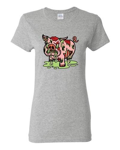 Ladies Zombie Pig Undead Boar Monster Animals Horror Apocalypse DT T-Shirt Tee Unisex T-Shirt S