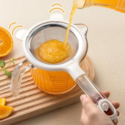 Kitchen Fine Mesh Strainer with Plastic Handle Food Grade Baking Flour Sifter Tool Infant Food Colander Spoon Multifunctional Coffee Tea Juice