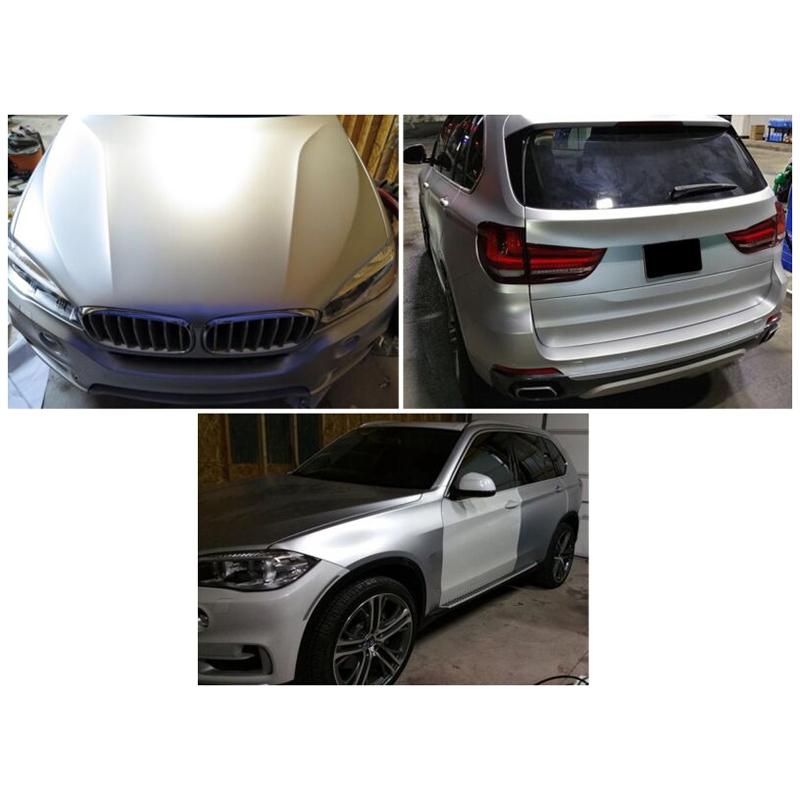 30*150cm Auto Karosserie Folie Satin Matt Chrom Metallic Silber Vinyl Folie Auto Aufkleber Decal Auto Styling Wrap Folien Rolle