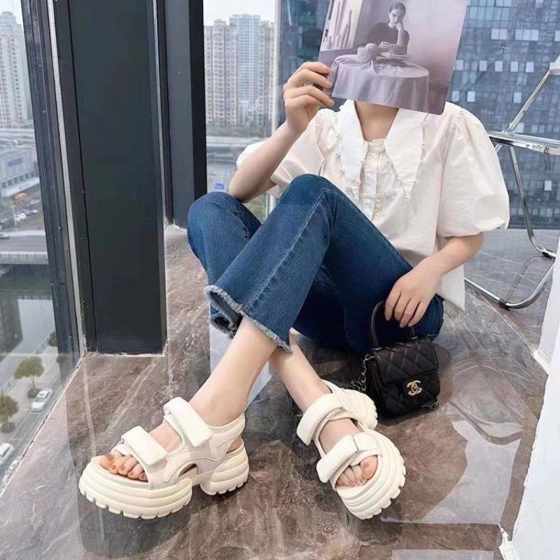 Platform casual sandals women wear summer new versatile Velcro muffin sports beach sandals women