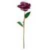 Real Purple Rose 24K Gold Dipped Preserved Flower Gifts with Stand for Valentines Day Anniversary