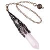 Crystal Pendulums Dowsing Chakras Pendant With Chain,Natural Gemstones Reiki Pendant Pendulum Divination Tools Gift