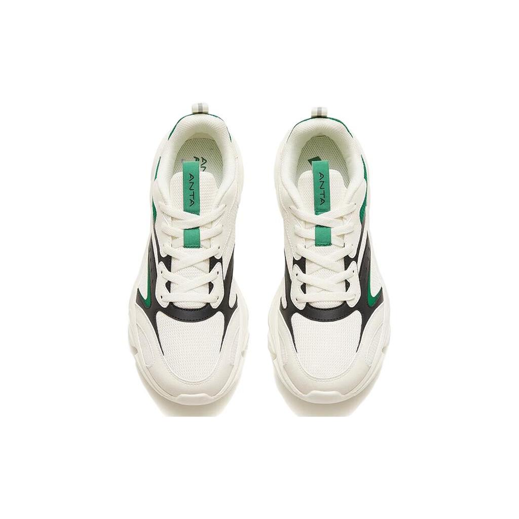 New Anta Cushioned Anti Slip Wear Resistant Breathable Lightweight Low Top Running Shoes Men's Ivory White 112245575-1