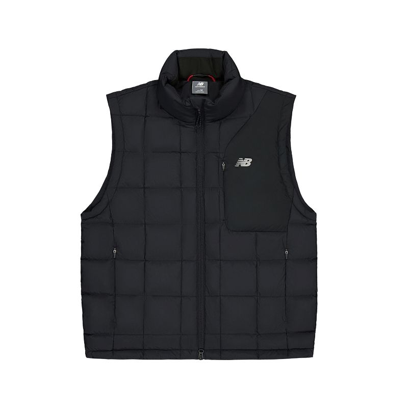 New Balance Down Vests Men s Black Stand Collar Moderate Other NJE45031-BK L/175