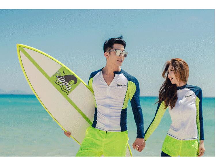 Fato de Mergulho de Manga Comprida para Pais e Filhos para Surf e Proteção Solar