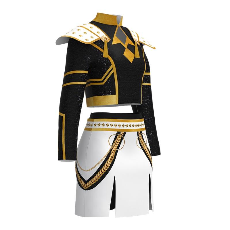 Girls POP Singer Rumi Stage Performance Printing Outfit Halloween Cosplay Costume for Carnival Party Pretend Game Role Playing Dress Up Suit