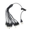 Universal 10 In 1 DC Micro USB Male Mobile Phone Spring Power 10pin Charger Adapter Plug Cable Charging Wire Cord for Phone Toys