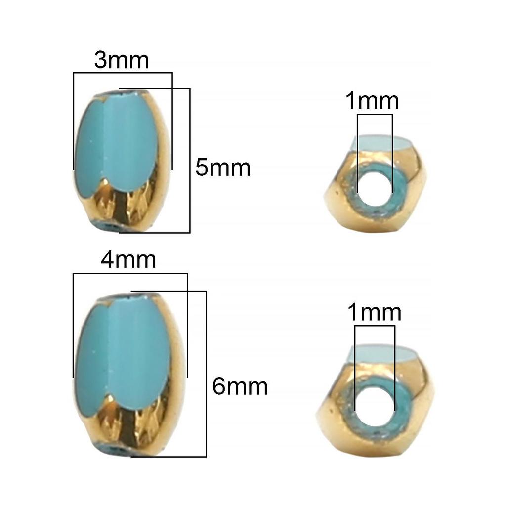 Oval Faceted Gold-Edged Glass Crystal Rice Beads for Jewelry Making