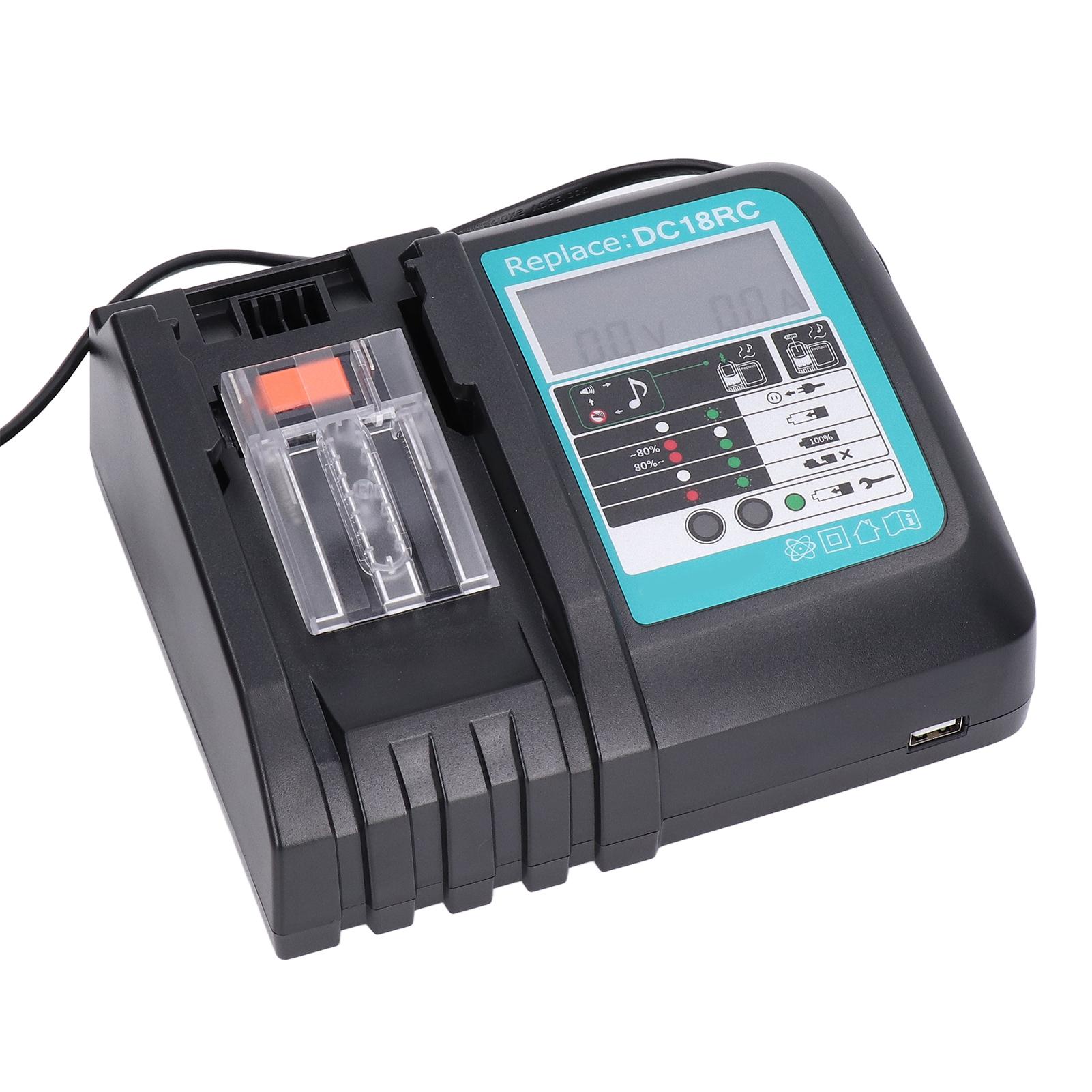 Încărcător Baterie Litiu pentru Baterii Li-ion DC18RC 14.4V 18V Seria BL1860 BL1430 100‑240V JP