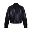 Mens Vintage PU Leather Moto Jacket Loose Fit Streetwear Casual Outerwear With Snap Decor
