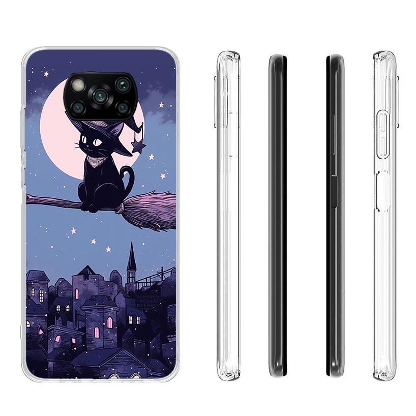 Witch And Cat Colorful Cute Case Phone Cover for Xiaomi Redmi Note 10 9 9S 8 8T 7 5 Pro Mi 12T 11T 10T 9T 12 11 Lite A3 A2 Trend