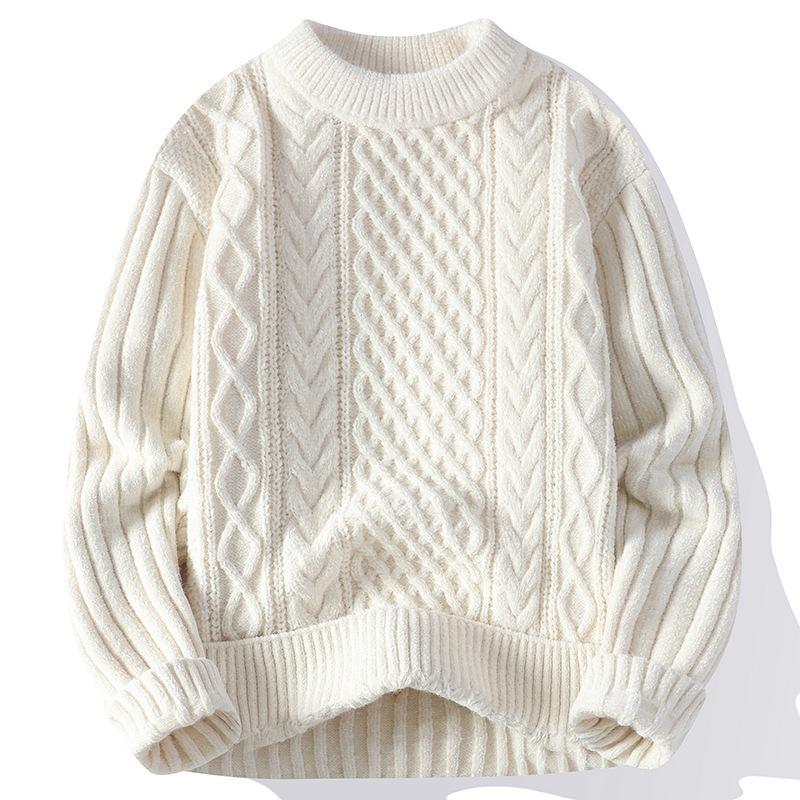 

Hot Sale, Ferret Fleece Thickened, Crew Neck Sweater, Men s Knitted Sweater 165/80A білий