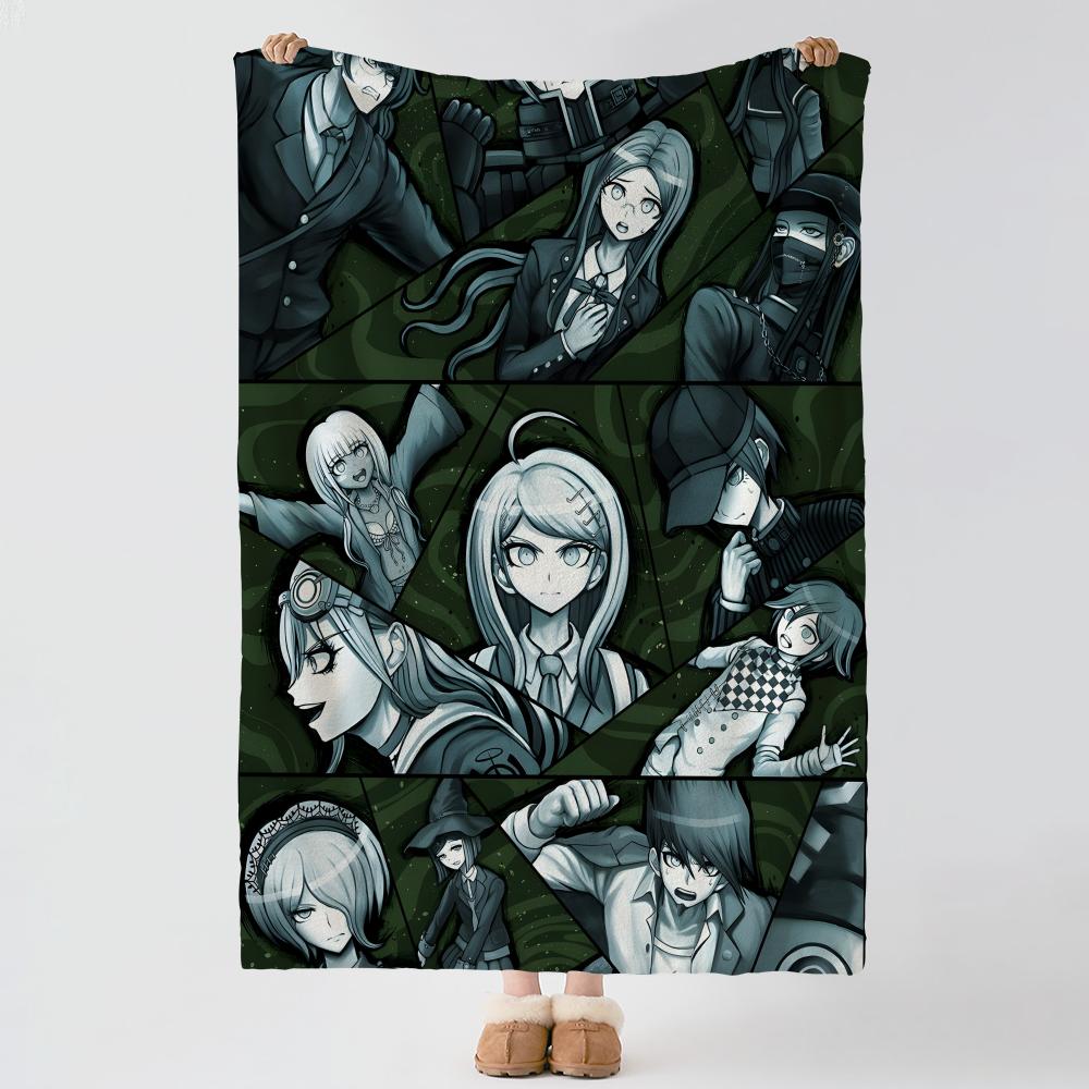 Game DDanganronpa Throw Soft Warm Flannel Blanket Multiuse Throw for Bed Sofa Office Air Conditioning Nap Blanket