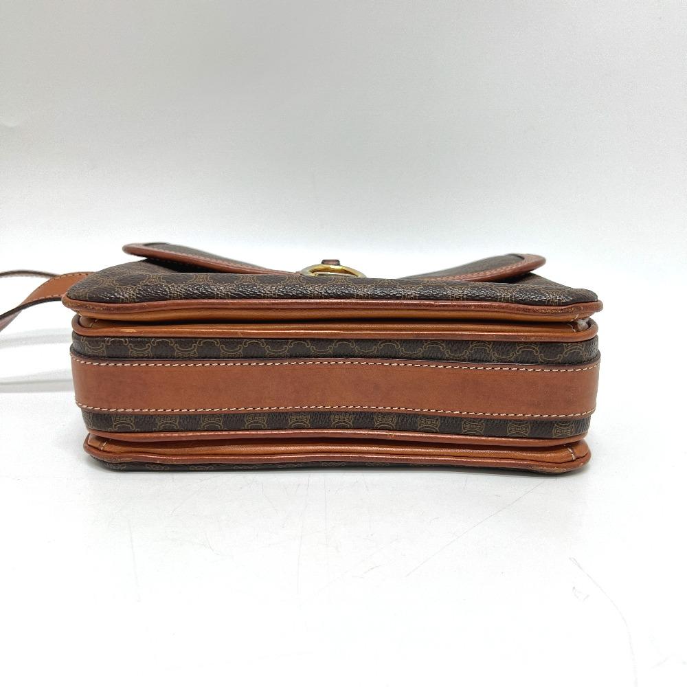 CELINE Macadam Crossbody Shoulder Bag PVC/Leather Brown/GoldHardware