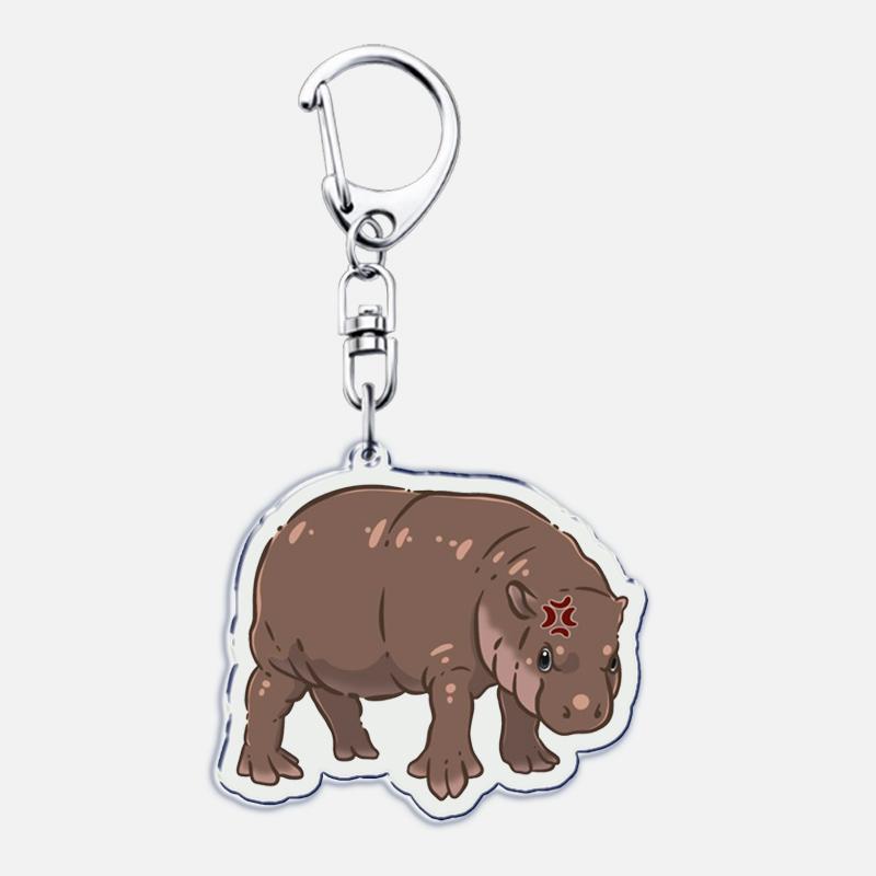 Funny Baby Hippo Cute Keychains Keyring for Accessories Bag Moo Deng Meme Pendant Keyring Jewelry Fans Gifts