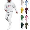 Men's Solid Color Flag Print Hooded Universal Versatile Hooded Sweatshirt Sweatpants Casual Sports Suit