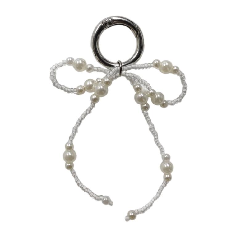 Брелок-подвеска с бантом из жемчужных бусин, украшение для сумки, подвеска на ключницу, милый брелок-подвеска для женщин и девочек 1